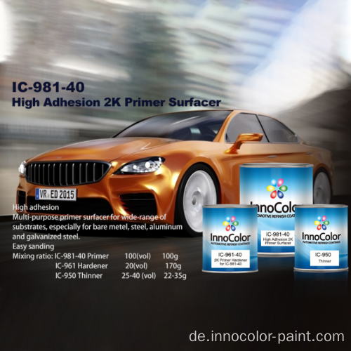 Auto Refinish Innocolor Car Refinish Lack Formel System